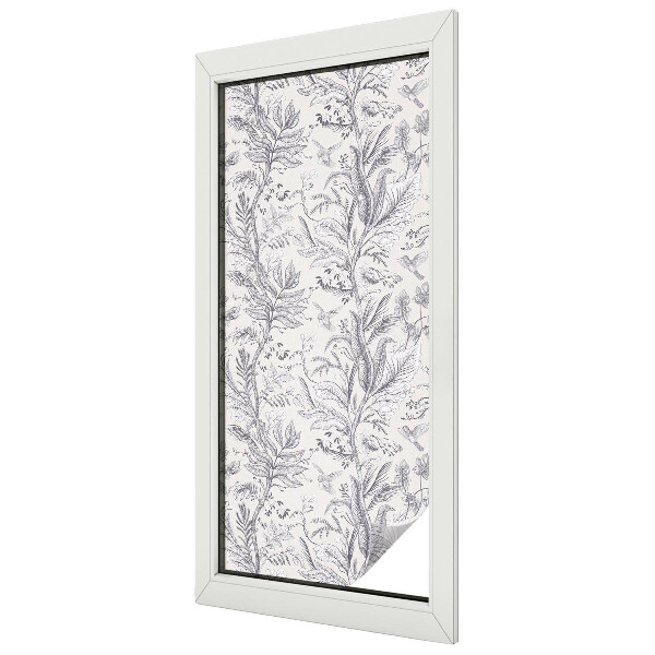 Privacy window film stained glass effect Leaves and butterflies