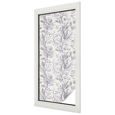 Privacy window film stained glass effect Leaves and butterflies