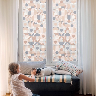 Frosted window film with stained glass pattern Abstract mosaic