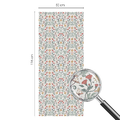 Patterned window film stained glass Fox leaves