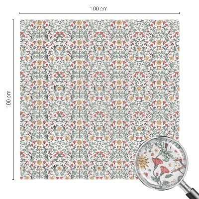 Patterned window film stained glass Fox leaves