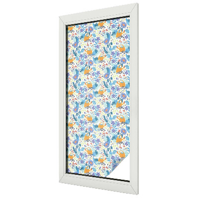 Privacy window film stained glass effect Plant motif