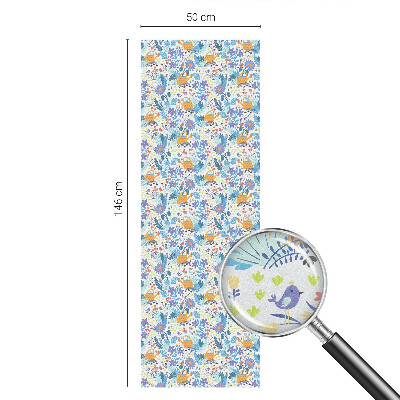 Privacy window film stained glass effect Plant motif