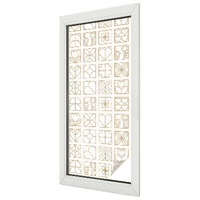 Frosted window film with stained glass pattern Geometric love