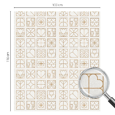 Frosted window film with stained glass pattern Geometric love
