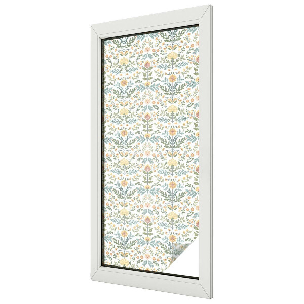Privacy window film stained glass effect Floral symmetry