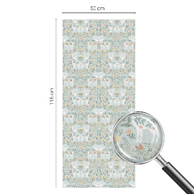 Patterned window film stained glass Deer flowers