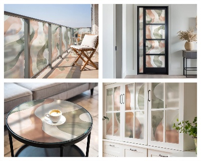 Decorative window film stained glass design Colorful waves