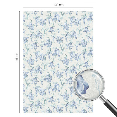 Privacy window film stained glass effect Blue flowers