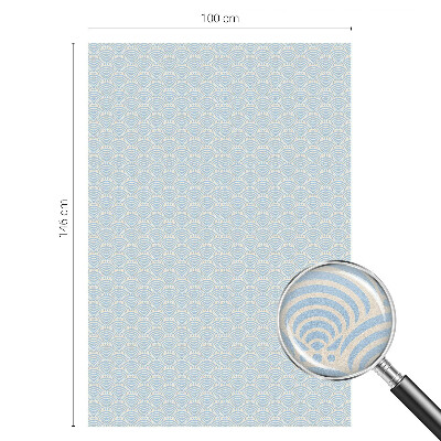 Decorative window film stained glass design Japanese waves