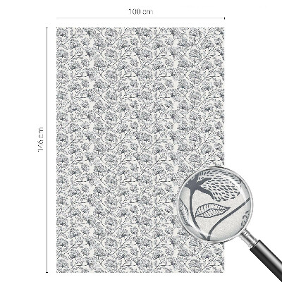 Frosted window film with stained glass pattern Botanical motif