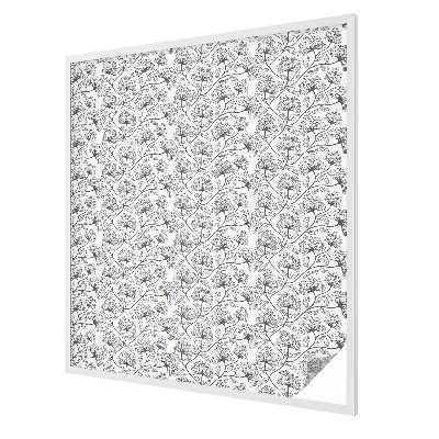 Frosted window film with stained glass pattern Botanical motif