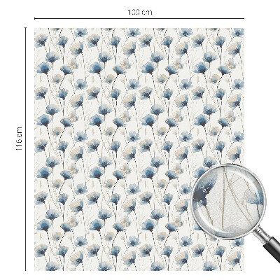 Decorative window film stained glass design Blue flowers
