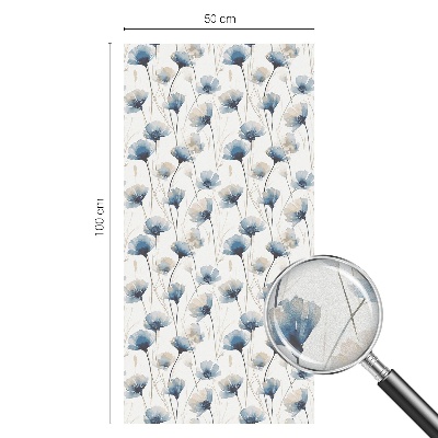 Decorative window film stained glass design Blue flowers