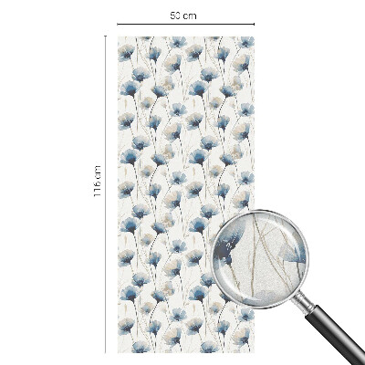 Decorative window film stained glass design Blue flowers
