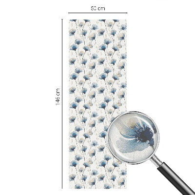 Decorative window film stained glass design Blue flowers