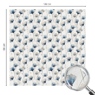 Decorative window film stained glass design Blue flowers