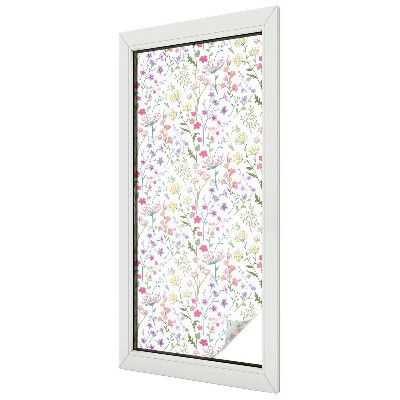 Frosted window film with stained glass pattern Flowery meadow