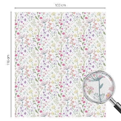 Frosted window film with stained glass pattern Flowery meadow