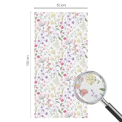 Frosted window film with stained glass pattern Flowery meadow