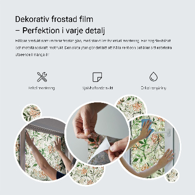 Coloured glass film for windows Floral pattern