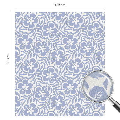 Frosted window film with stained glass pattern Hibiscus flowers