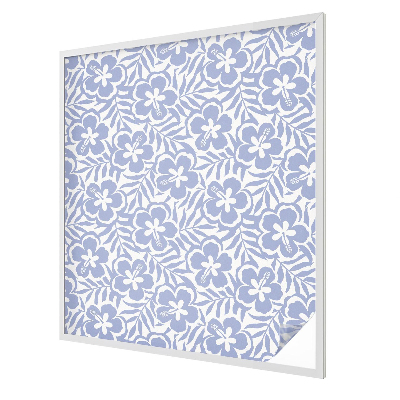 Frosted window film with stained glass pattern Hibiscus flowers