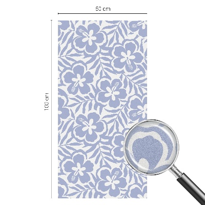 Frosted window film with stained glass pattern Hibiscus flowers