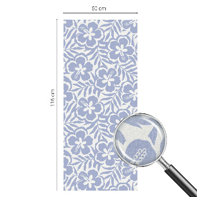 Frosted window film with stained glass pattern Hibiscus flowers