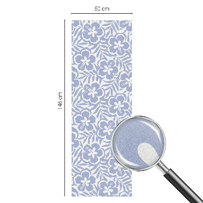 Frosted window film with stained glass pattern Hibiscus flowers