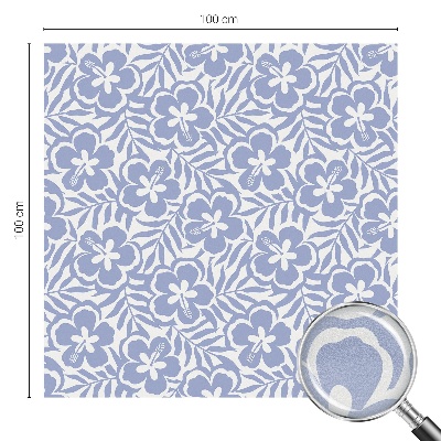 Frosted window film with stained glass pattern Hibiscus flowers