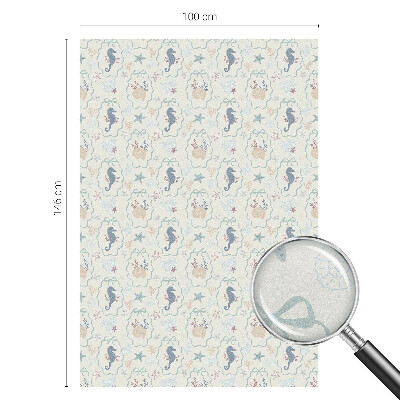 Patterned window film stained glass Seahorses