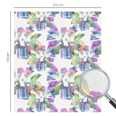 Frosted window film with stained glass pattern Colorful abstraction