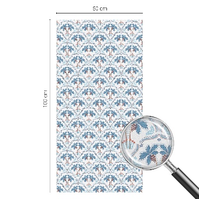 Privacy window film stained glass effect Blue palm trees