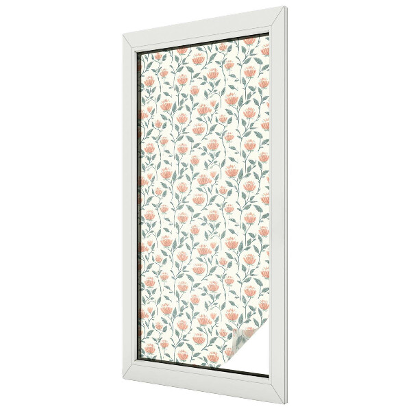 Frosted window film with stained glass pattern Floral pattern