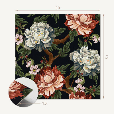 Self adhesive vinyl floor tiles Flower pattern