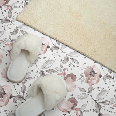 Self adhesive vinyl floor tiles Watercolor flowers in a delicate pattern