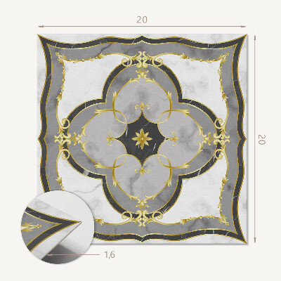 Self adhesive vinyl floor tiles Classic pattern with sophisticated ornaments