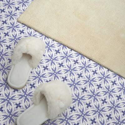 Self adhesive vinyl floor tiles Geometric motifs with flora