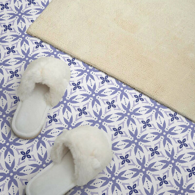 Self adhesive vinyl floor tiles Geometric motifs with flora