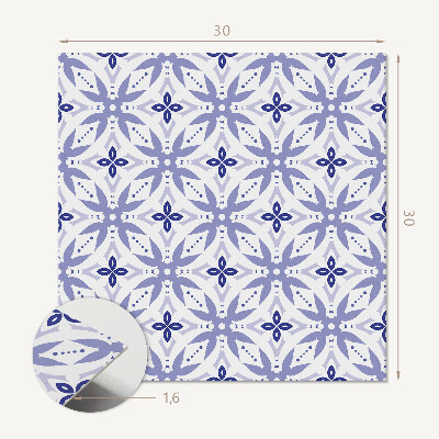 Self adhesive vinyl floor tiles Geometric motifs with flora