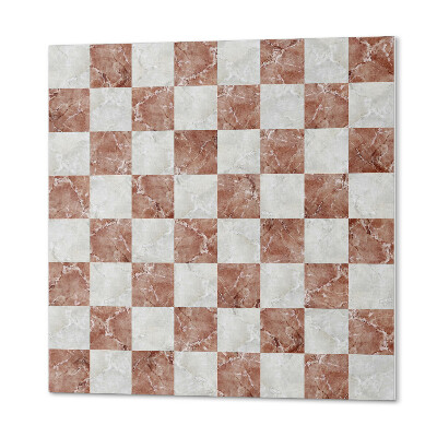 Self adhesive vinyl floor tiles An elegant chessboard in a marble version