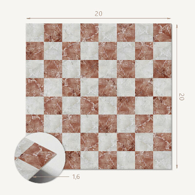 Self adhesive vinyl floor tiles An elegant chessboard in a marble version