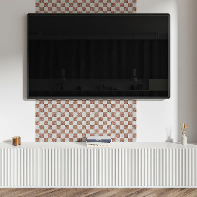 Self adhesive vinyl floor tiles An elegant chessboard in a marble version