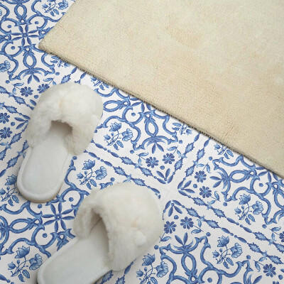Self adhesive vinyl floor tiles Plant artistic pattern