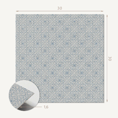 Self adhesive vinyl floor tiles A rhombus motif in a geometric form