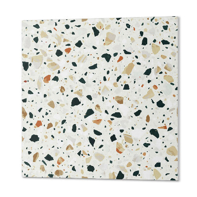 Self adhesive vinyl floor tiles Stone motif in the background