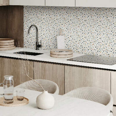 Self adhesive vinyl floor tiles Stone motif in the background