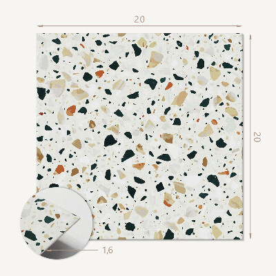 Self adhesive vinyl floor tiles Stone motif in the background