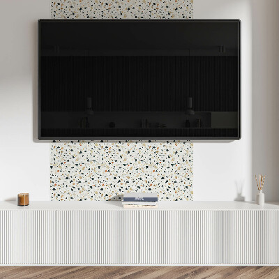 Self adhesive vinyl floor tiles Stone motif in the background